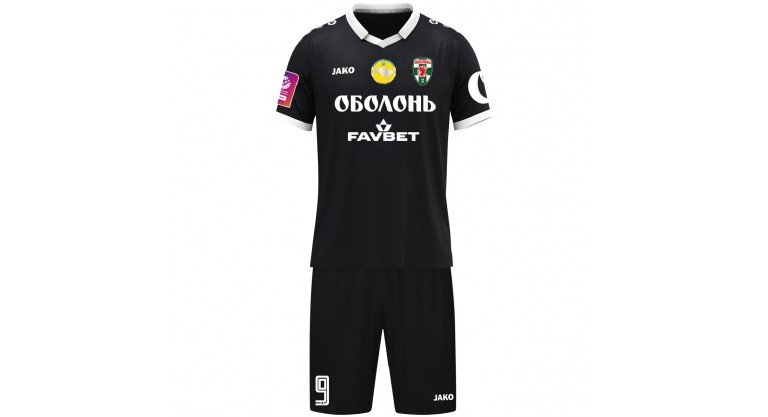 Футбольна форма ФК Оболонь 25/26 Jako, чорна -